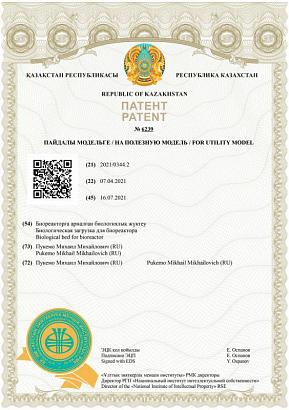 г. Казахстан "Биологическая загрузка для биореактора"